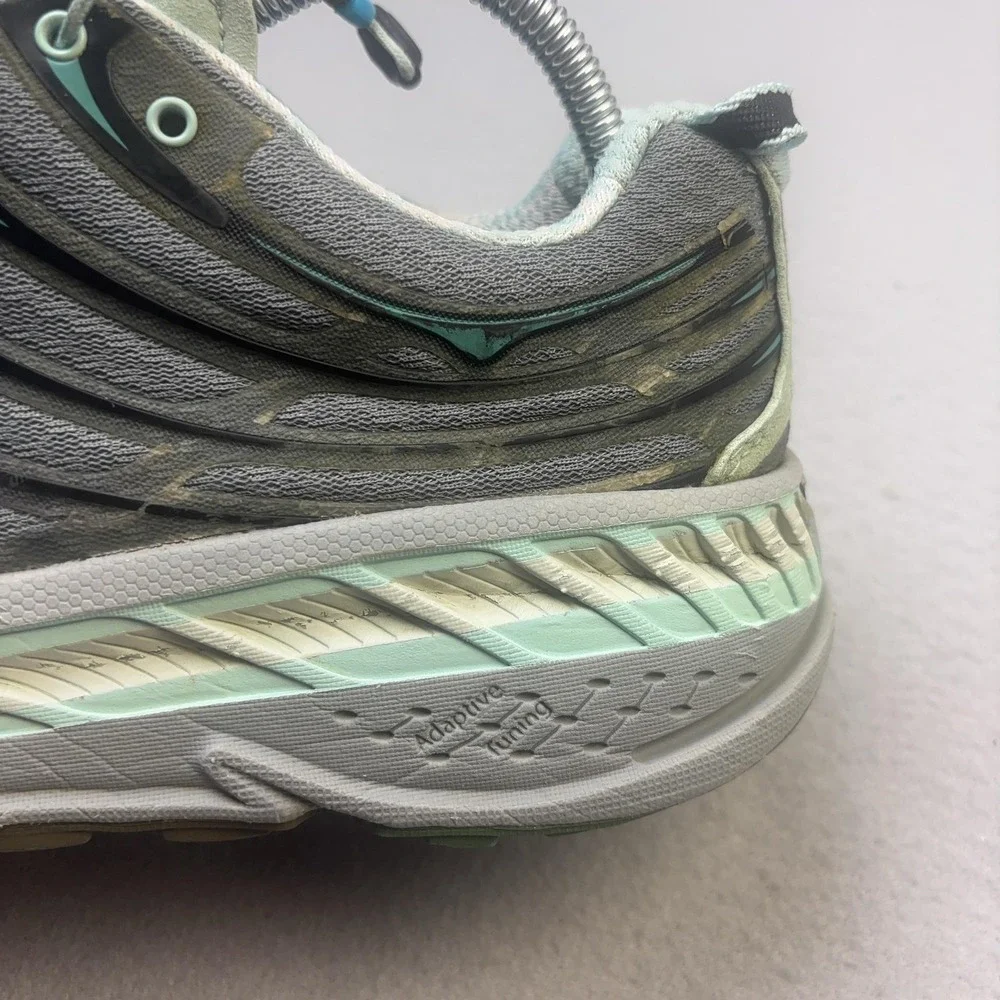 Hoka One One Stinson Trail Shoes Womens Size 9.5 Gray Mesh Running Sneakers